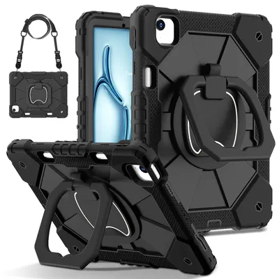 Produktbild von Tablethülle Apple iPad Air 11 2026 2025 2024 Hybrid 360 Grad Schultergurt Tasche