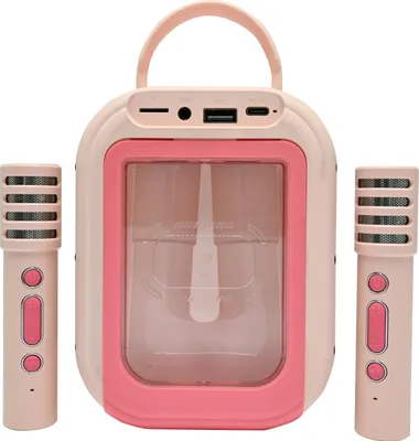 Image de Karaoke Bluetooth Rose avec 2 micros sans fil