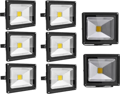 Produktbild von 8pcs 20W LED Fluter Strahler,Greenmigo IP65 Wasserdicht Schwarz Kaltweiß 120° LED Außenstrahler Fluter Flutlicht AC 85-265V Tageslichtweiß