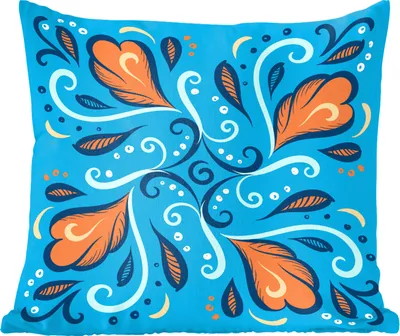 Produktbild von MuchoWow® Zierkissen Sofakissen Wohnzimmer Dekokissen 40x40 cm Federn - Blau - Muster - Foto Kissen - Schlafzimmer Dekoration