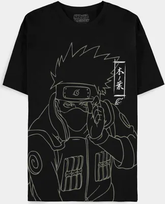 Productafbeelding van Naruto T-shirt - Kakashi, lijntekening (zwart), maat XS