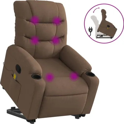 Immagine prodotto di vidaXL Poltrona per massaggi con ausilio per la posizione eretta in tessuto marrone