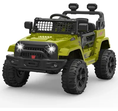 Image de Voiture électrique pour enfants - SUV à 12 V avec siège - Suspension - Éclairage LED - Bluetooth - 2 vitesses - 4 roues - Vert