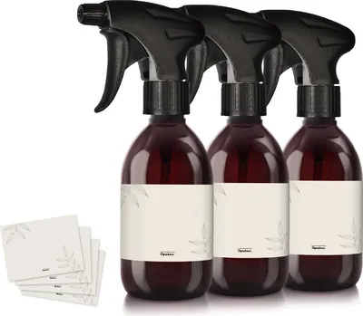 Image de 3 flacons pulvérisateurs de 300 ml, plastique, marron