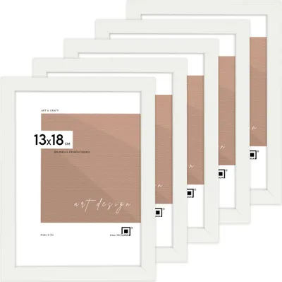 Immagine prodotto di LUCA® Frames, FDM, set di 5 cornici, colore bianco, 13x18 cm