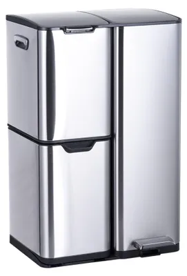 Produktbild von Abfalleimer, 3 Fächer, 60 l, Edelstahl