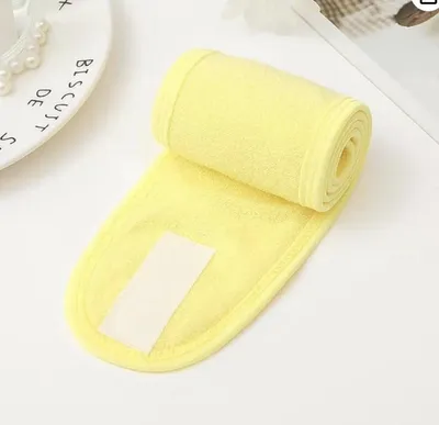 Produktbild von Hautpflege-Stirnband – Gesichtsreinigungsband – Haarband – Make-up-Band – Gelb – 2 Stück – Klettverschluss – CHPN
