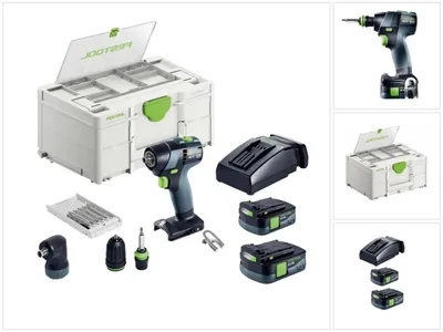 Productafbeelding van Festool TXS 12 2,5-Set accuboormachine 12 V 30 Nm borstelloos ( 576874 ) + 2x accu 2,5 Ah + lader + bitset + systainer