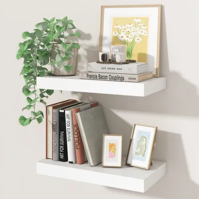 Produktbild von Wandregal Schweberegale 2er Set 40x19,5 cm Weiß MDF