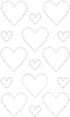Produktbild von Oblique Unique Herz Sticker Perlen Aufkleber Set zum Verzieren Scrapbooking Basteln für Hochzeit JGA Valentinstag - weiß