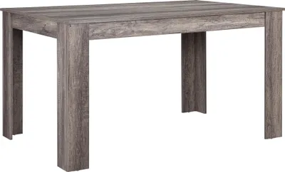 Produktbild von [en.casa] Esstisch Eiche antik mit 6 Stühlen braun Kunstleder gepolstert 140x90 Essgruppe Esszimmer