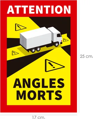 Produktbild von Aufkleber / Sticker Toter Winkel LKW Aufkleber 25x17 cm