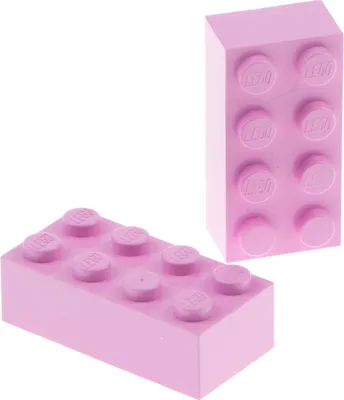 Produktbild von 2x Lego Bau Stein 2x4x1 hell pink rosa Basic Simpsons 71006 4205032 3001