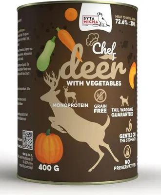 Productafbeelding van SYTA MICHA Hertenrecept met groenten - natvoer voor honden - 400g