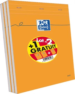 Image de Bloc-notes Oxford DIN A4 quadrillé 80 feuilles 2 + 1