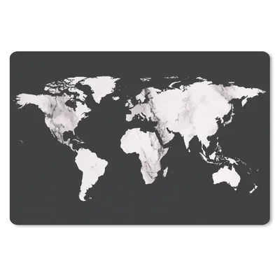 Produktbild von MuchoWow® Schreibtischunterlage Weltkarte - Marmor - Weiß 60x40 cm - XXL Mauspad - Großes Mauspad