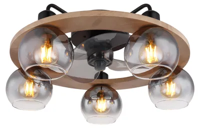 Produktbild von Globo Lighting Ventilator Metall schwarz matt, 5x E27