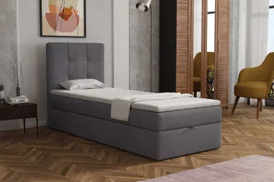 Produktbild von MR GROUP Boxspringbett NAPOLI 80x200cm Kinderbett, Jugendbett, Einzelbetten, Bett mit Stauraum Polsterbett Matratze Topper H3 Schlafzimmer, dunkelgrau