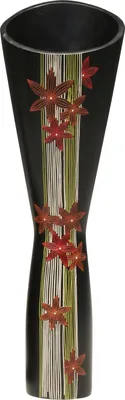 Produktbild von Mangoholzvase Bodenvase Flower H60 cm Designvase, Deko, Dekoration, Dekovase, Holzvase, Holz schwarz
