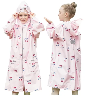 Produktbild von Kinder Regenjacke für Jungen und Mädchen - Wasserdichte Regenponcho, Wiederverwendbar