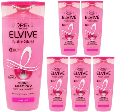 Produktbild von L'Oréal Elvital Nutri-Gloss Glanz Shampoo mit Perlpuder stumpfes Haar 6x 250ml