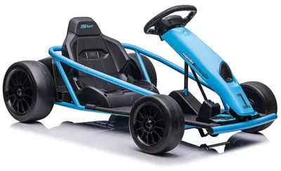 Zdjęcie produktu dla Elektryczny gokart – gokart do driftu – 24 V – dwa silniki o mocy 300 W – prędkość do 13 km/h – 4 koła – muzyka – od 14 lat – niebieski