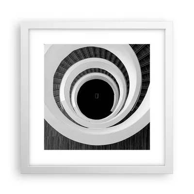 Produktbild von Gerahmtes Poster - Weißer Rahmen - Stück Modern Treppe - 30x30 cm - Wand Bild - Wanddeko - Wandbilder - Kunstposter - Wandposter - Bilderrahmen - Bilder - Kunstdruck - Wandbild - P2WAC30x30-4132