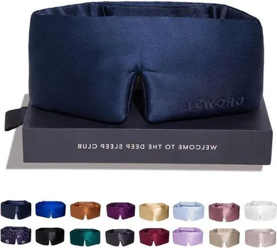 Produktbild von Seidenschlafmaske gewatteert Midnightblau