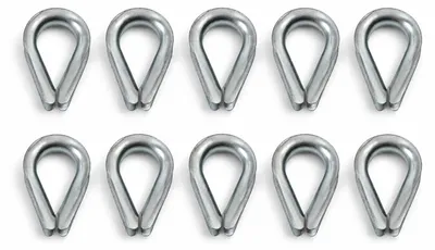 10 Kabelkauschen, verzinkt, für Kabel-Ø 8 mm