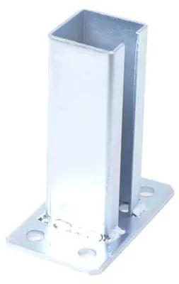 Immagine prodotto di Supporto per pali Aqbau® per pali di recinzione, dimensioni 60 x 60 mm, con manicotto filettato in acciaio zincato a caldo, colore argento, confezione da 1 pezzo