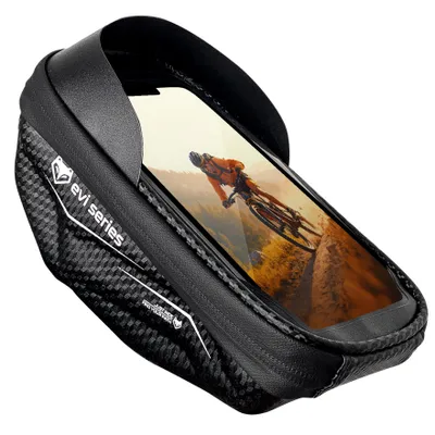 Produktbild von Fahrradtasche Lenkertasche wasserdicht, Handyhalterung bis 6,9 Zoll, 1,5L Hardcase Oberrohrtasche, kompaktes Design, EVI BIKE Flow+ S, Schwarz