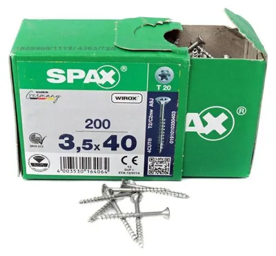 Produktbild von SPAX Senkkopfschraube WIROX Teilgewinde T20 3,5x40 VPE 200