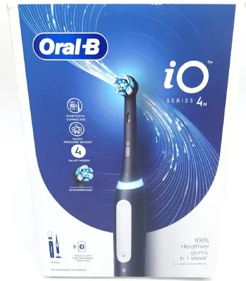 Obrázok produktu pre Oral-B iO 4n, Dospelý, Rotujúco-oscilačná zubná kefka, Denná starostlivosť, Jemný, Super sensitive, Bielenie, Čierna, 2 min, Batérie