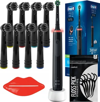 Obrázok produktu pre Elektrická Zubná Kefka Oral-B Pro 3 3000 Cross Action Čierna + 8 Hlav