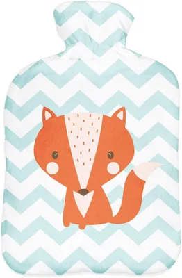 Productafbeelding van Warmwaterkruik Fleece - Bedfles Kruik - Warmte Geven - Wasbare Overtrek - 2 Liter - Vos Print