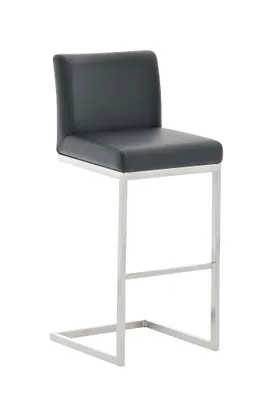 Produktbild von CLP Barhocker Paros mit Kunstlederbezug Edelstahl Fußablage bis 240 kg belastbar schwarz
