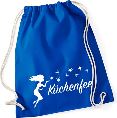 Produktbild von Huuraa Turnbeutel Küchenfee Sternenstaub 12 Liter Bright Royal Baumwolle Rucksack Geschenkidee