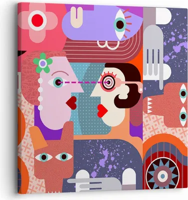 Produktbild von Bild auf Leinwand - Leinwandbild - Abstraktion modern - 30x30cm - Wand Bild - Wanddeko - Wandbilder - Leinwanddruck - Bilder - Kunstdruck - Wanddekoration - Leinwand bilder - Wandkunst - AC30x30-3984