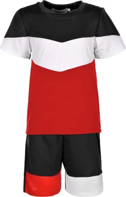 Produktbild von Shialy Stylisches Jungen Sommer Set Schwarz-Rot 104