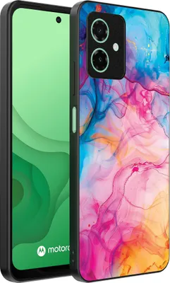 Obrázek produktu pro Smartphonica Pouzdro na telefon vhodné pro Motorola Moto G54 s duhovým akrylovým mramorovým potiskem - TPU zadní kryt Pouzdro Rainbow Acrylic Marble Design