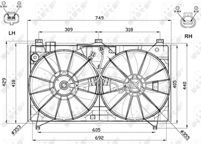 Produktbild von NRF 47566 Lüfter Motorkühlung Kühlerlüfter für LEXUS GS (GRS19, UZS19, GWS19) Wasserkühler