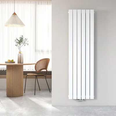 Obrázek produktu pro Heilmetz Radiátor 160x46cm Vertikální plochý panelový radiátor Jednořadý Středový připojovací otvor Topení do obývacího pokoje Ložnice Bílý Bez topného tělesa