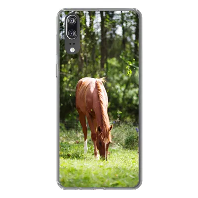 Produktbild von MuchoWow® Handyhülle Schutzhülle Hülle für Huawei P20 Pferd - Blumen - Licht Silikon Softcase Handy Hülle - Hardcover