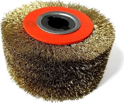 Image de Brosse métallique pour le vieillissement du bois 100x48x19mm en fil de laiton ondulé