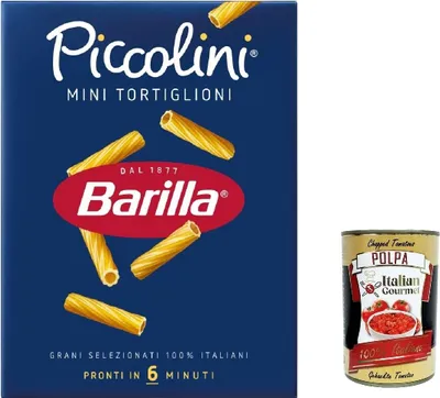 Produktbild von 5x Pasta Barilla Mini Tortiglioni, 100% italienisch Nudeln 500 g pack + Italian Gourmet polpa 400g