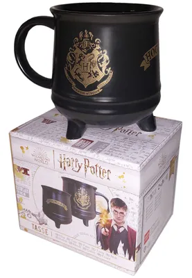Produktbild von Harry Potter Tasse in Geschenkbox - Hogwarts Zauberkessel Hexenkessel Kaffeetasse Kaffeebecher aus Keramik Schwarz 450 ml
