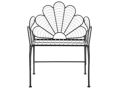 Zdjęcie produktu dla BELIANI Krzesło ogrodowe czarne metalowe z podłokietnikami vintage retro
