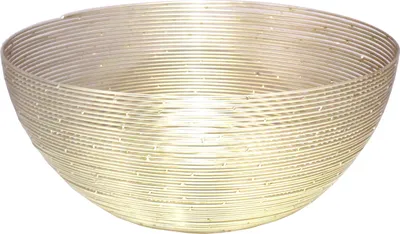Produktbild von Deko Schale Obstschale Brotkorb rund ø 30 cm in edler Drahtstruktur gold