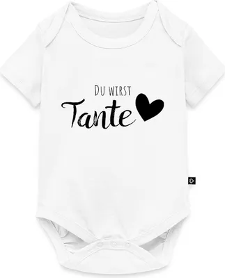 Produktbild von Spreadshirt Du Wirst Tante Spruch Überraschung Kurzarm Tages Baby Body, 80 (9-12 M.), Weiß