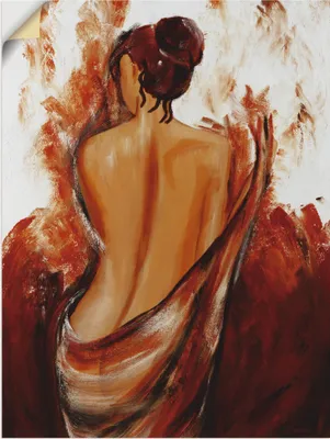 Produktbild von ARTland Wandbild, selbstklebend Frau in rot Größe: 45x60 cm